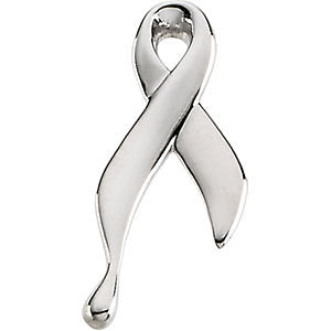 14k White Gold Ribbon of Tears™ Lapel Pin