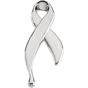 14k White Gold Ribbon of Tears™ Lapel Pin
