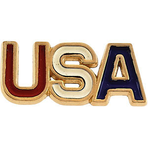 14k Yellow Gold USA Lapel Pin