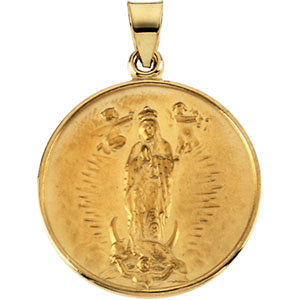 18k Yellow Gold 24.5mm Guadalupe Medal