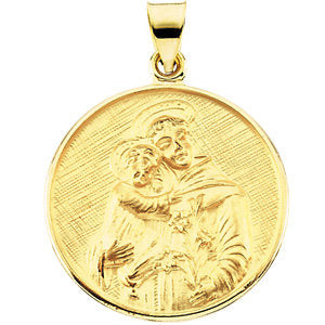 18k Yellow Gold 24.5mm St. Anthony of Padua Medal