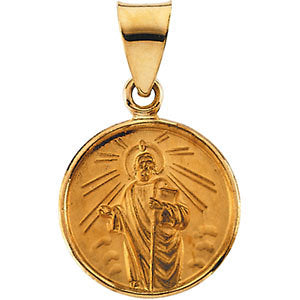 18k Yellow Gold 13mm St. Jude Medal