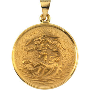 18k Yellow Gold 24.5mm St. Michael Medal