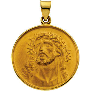 18k Yellow Gold 24.5mm Face of Jesus Medal