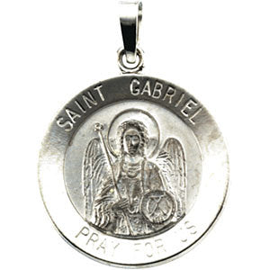 14k White Gold 18.5mm St. Gabriel Medal