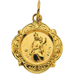 14k Yellow Gold 12.14x12.09mm Scapular Medal