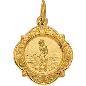 14k Yellow Gold 12.14x12.09mm St. Lazarus Medal