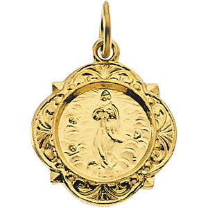 14k Yellow Gold 12x12mm Our Lady of Assumption Medal