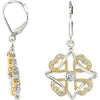 Pair of Faith Family Friends and Love Earrings Pair with Yellow Gold Plating in Sterling Silver