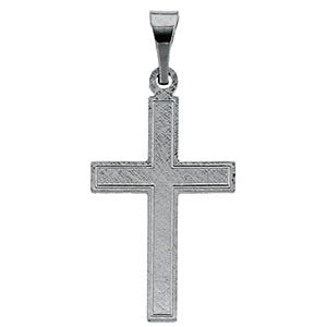 14k White Gold 18x12mm Cross Pendant