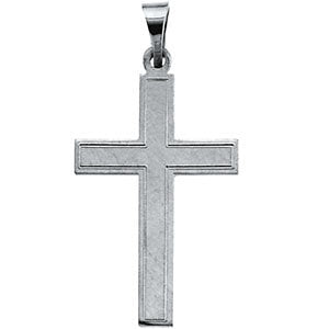 14k White Gold 22x14mm Cross Pendant