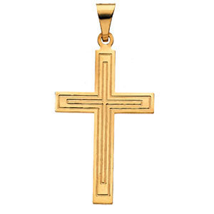 14k Yellow Gold 28x18mm Cross Pendant
