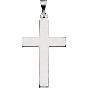 14k White Gold 22x14mm Cross Pendant