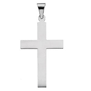 14k White Gold 18x12mm Cross Pendant