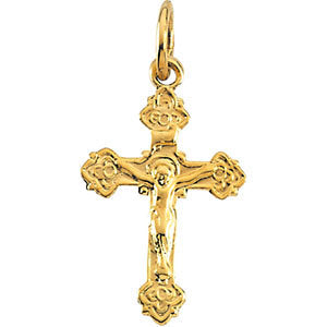 14k Yellow Gold 14x9mm Children's Crucifix Pendant