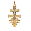 14K Yellow & White 30x18mm Cara Vaca Crucifix Pendant