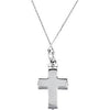 Sterling Silver Checkerboard Cross Ash Holder Necklace