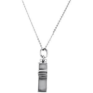 Sterling Silver Checkerboard Cross Ash Holder Necklace