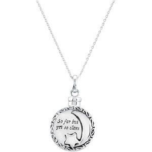 Sterling Silver Moon & Star Ash Holder Necklace