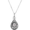April Birthstone Tear Ash Pendant with Chain and Box in Sterling Silver