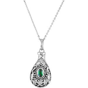 Sterling Silver Birthstone Tear Ash Holder Necklace