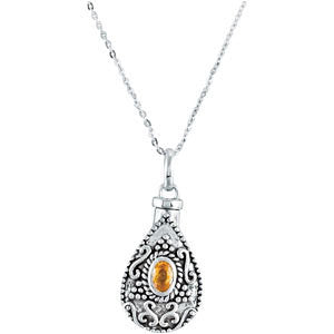 Sterling Silver Birthstone Tear Ash Holder Necklace