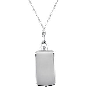 Sterling Silver Checkerboard Rectangle Ash Holder Necklace