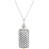 Sterling Silver with 14k Yellow Gold Plated Rectangle Ash Pendant with Chain, Card and Box