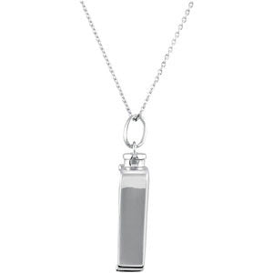Sterling Silver Checkerboard Rectangle Ash Holder Necklace