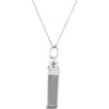 Sterling Silver Checkerboard Rectangle Ash Holder Necklace