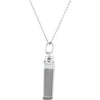 Sterling Silver Checkerboard Rectangle Ash Holder Necklace