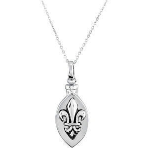 Sterling Silver Fleur-de-lis Ash Holder Necklace