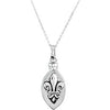 Fleur-de-lis Ash Holder Pendant and Chain in Sterling Silver