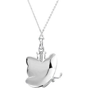 Sterling Silver Butterfly Ash Holder Necklace