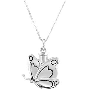Sterling Silver Butterfly Ash Holder Necklace
