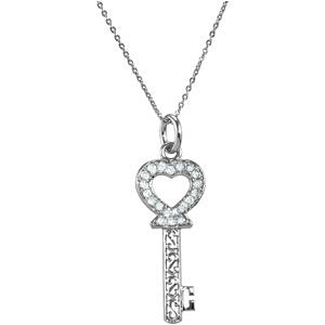 Sterling Silver The Key of Love for a Daughter Necklace