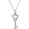 a Daughters Key of Love Pendant with Chain, Card and Box in Sterling Silver
