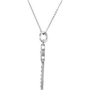Sterling Silver The Key of Love for a Son Pendant with Chain