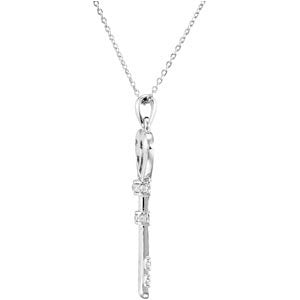Sterling Silver Key of Love for Couples Pendant with Chain