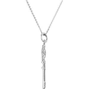 Sterling Silver The Friendship Key of Love Pendant with Chain