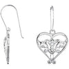 Pair of Pure In Heart Earrings with Card and Box in Sterling Silver