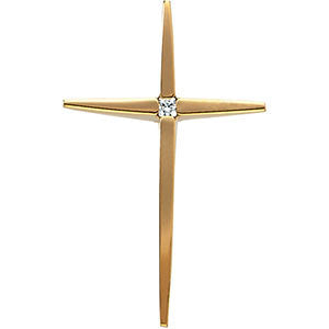 14k Yellow Gold Cross Pendant Mounting