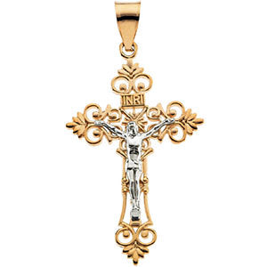 Two-Tone Crucifix Pendant