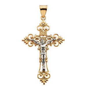 Two-Tone Crucifix Pendant