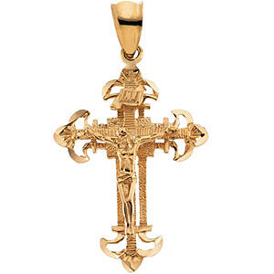 14k Yellow Gold Crucifix Pendant