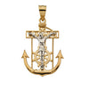 14K Yellow & White 21.5x18mm Mariner's Crucifix Pendant