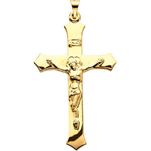14k Yellow Gold 47.3x25.5mm Crucifix Pendant
