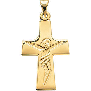 14k White Gold Crucifix Pendant