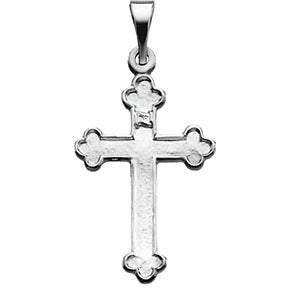 14k White Gold Cross Pendant