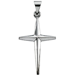 14k White Gold Cross Pendant